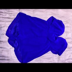Royal blue strapless romper